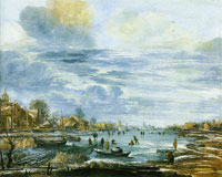 Imitator of Aert van der Neer Winter landscape