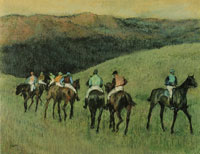 Edgar Degas Racehorses in a Landscape