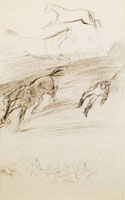 Edgar Degas - The Wounded Jockey and Studies of Horses