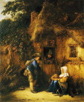 Isaac van Ostade Traveller at a cottage door