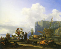 Nicolaes Berchem View of an Italian Port