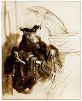 Rembrandt Seated old man