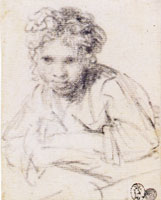 Rembrandt A Study for a Girl at a Window
