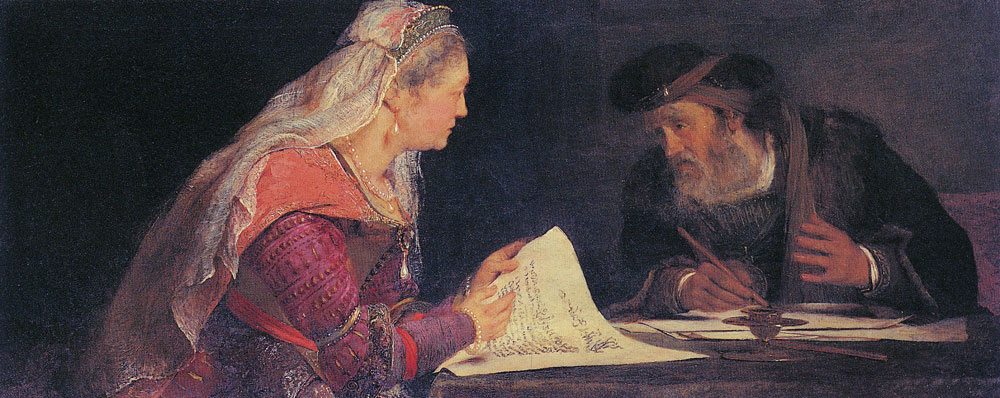 Aert de Gelder - Esther and Mordecai write the second Purim-letter