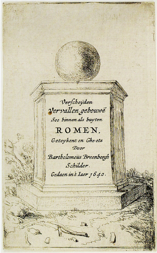 Bartholomeus Breenbergh - Title page for a series of seventeen prints