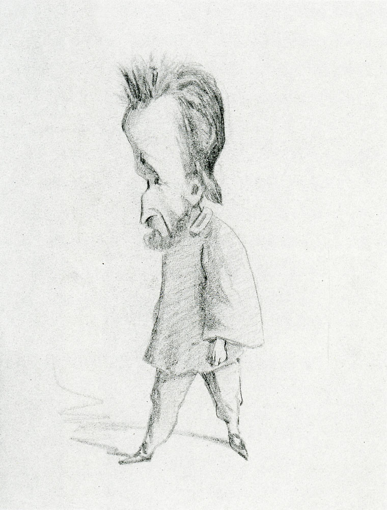 Claude Monet after Nadar - Caricature of the Journalist Theodore Pelloquet