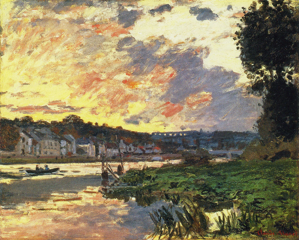 Claude Monet - The Seine at Bougival, Evening