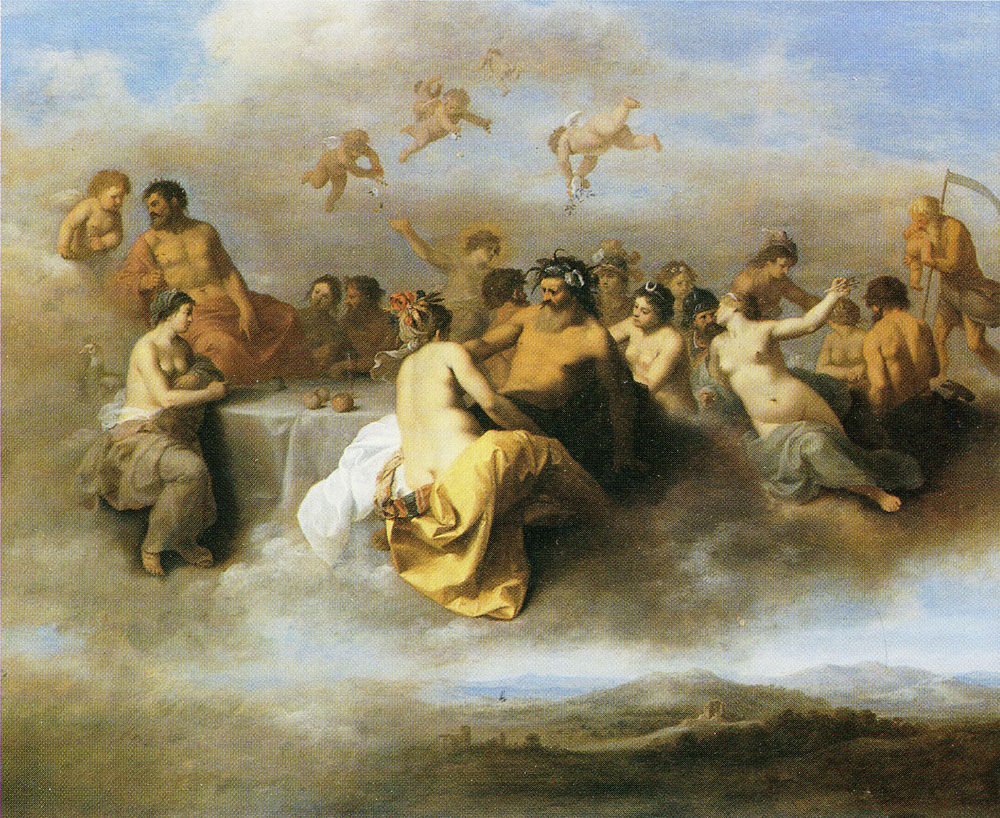 Cornelis van Poelenburch - Gathering of gods in the clouds