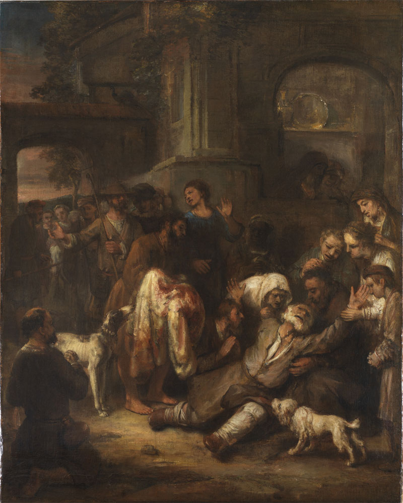 Gerbrand van den Eeckhout - Joseph bewailed as dead by his father; the sons and daughters are unable to console him
