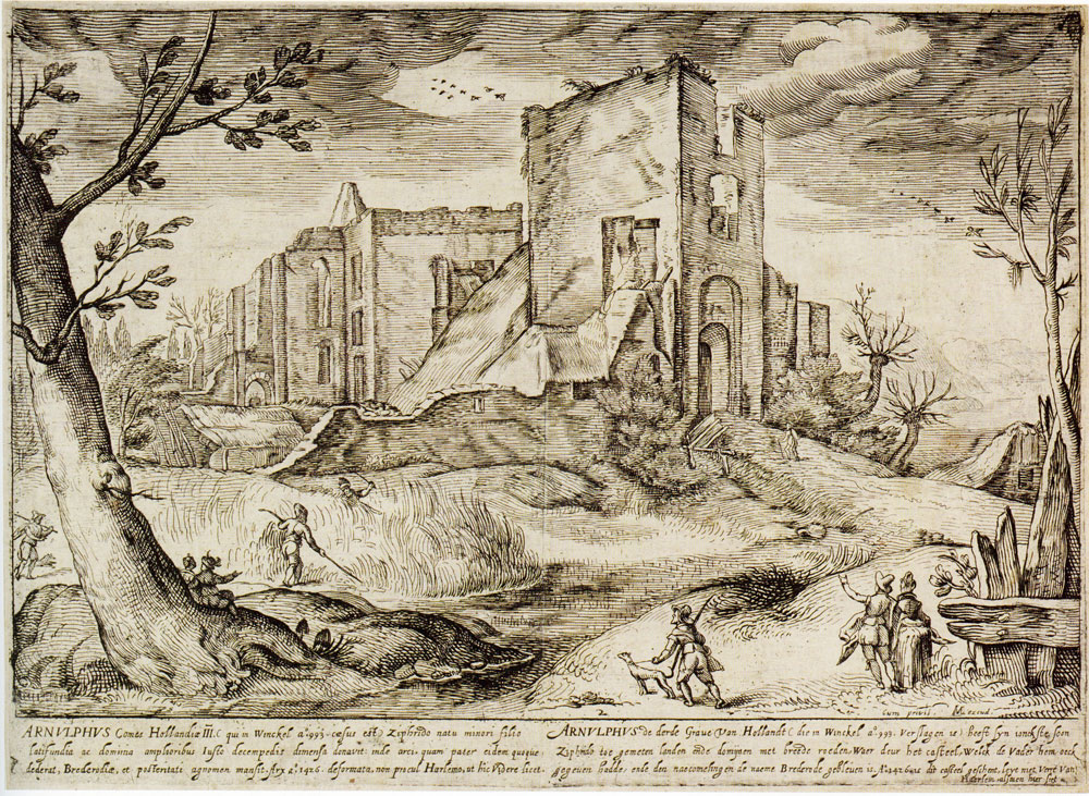 Gerrit Adriaensz. Gouw after Hendrick Goltzius - Landscape with the Ruins of Brederode