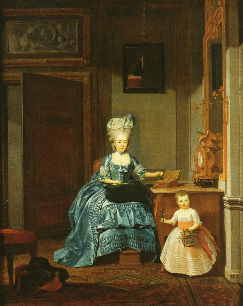 Hermanus Numan - Portrait of Suzanna Cornelia van Collen née Mogge and her daughter Johanna Ferdinanda