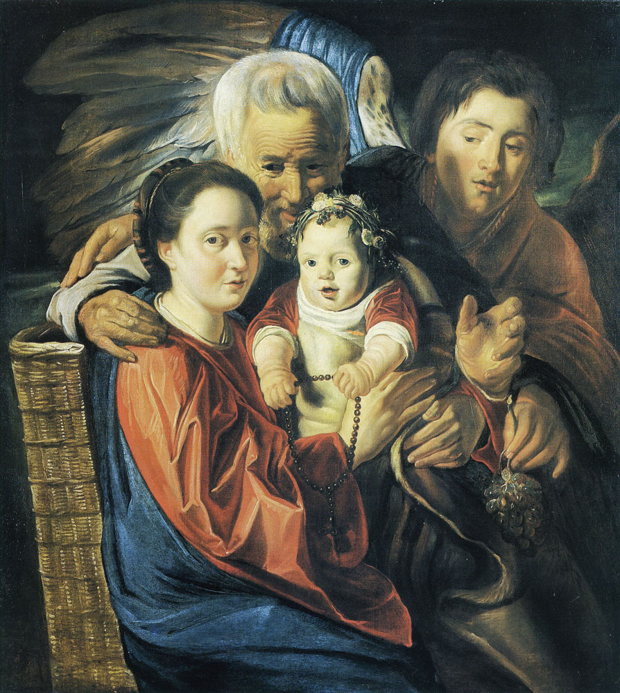 Jacob Jordaens (and workshop) - The Holy Family with an angel