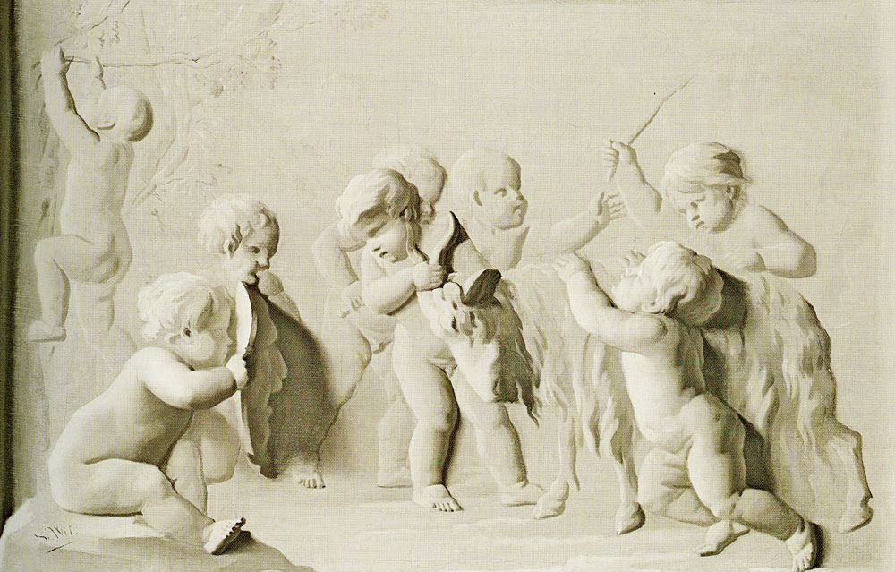 Style of Jacob de Wit - Children Playing with a Goat