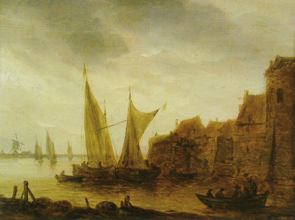 Follower of Jan van Goyen - Harbour Scene