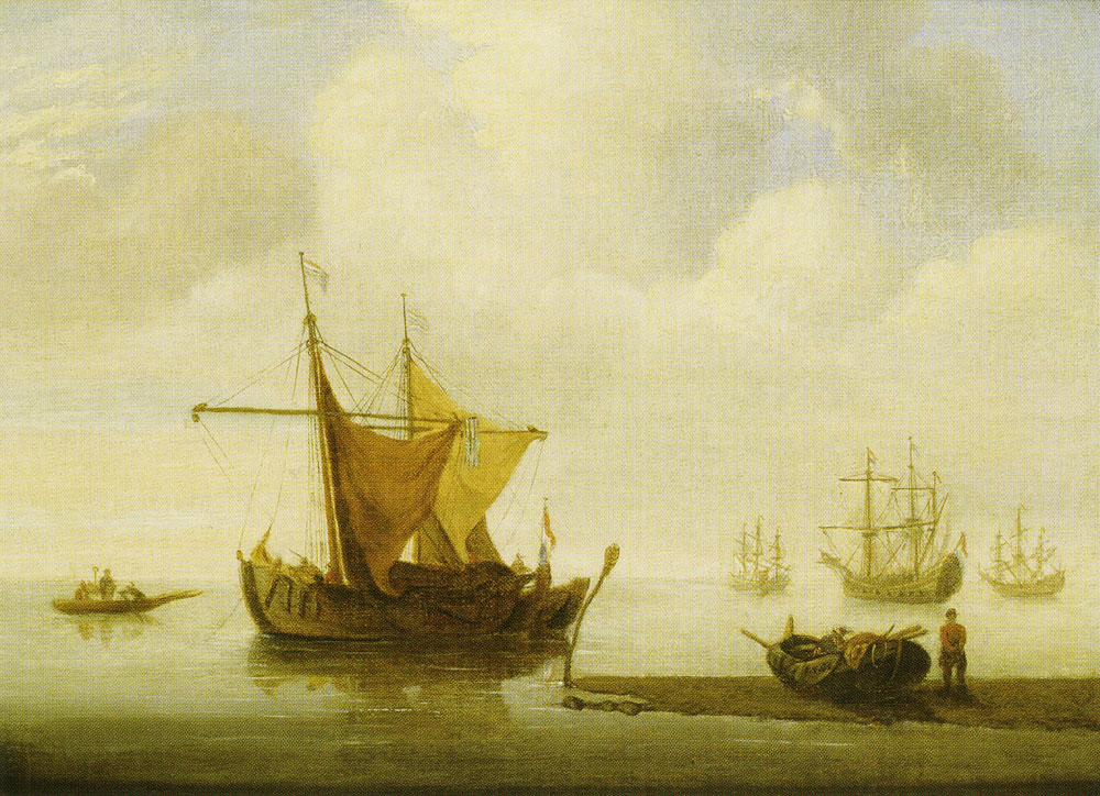 Jan van Os after Willem van de Velde the Younger - Anchoring Ships