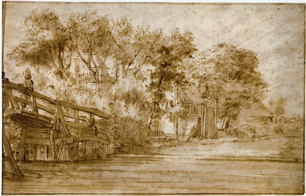 Johannes Leupenius - Country house with a wooden gate near Diemen