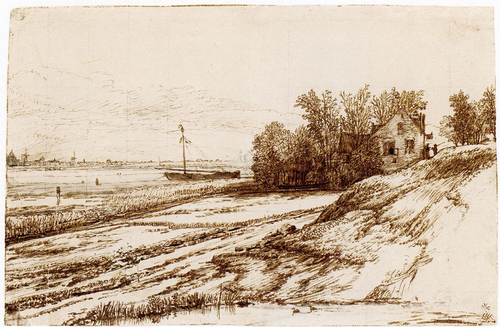 Pieter de With - Inn on the Rhine near Doorwerth