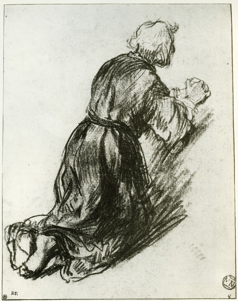 Rembrandt - Study for a St. Jerome Kneeling in Prayer