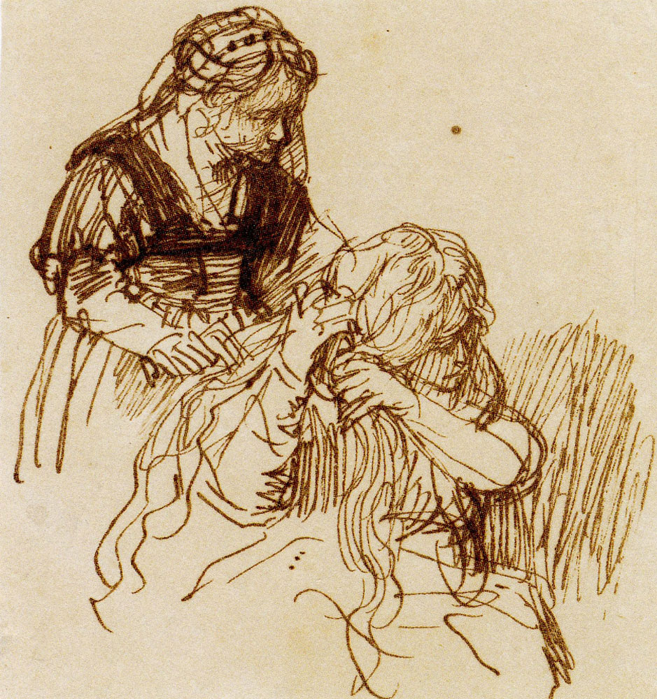 Rembrandt - A woman having her hair combed