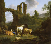 Adriaen van de Velde Pastoral Landscape with Ruins