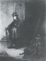 Isaac Jouderville Officer in an interior with a still life of weapons