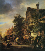 Isaac van Ostade Workmen before an Inn