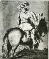 Rembrandt Soldier on Horseback Blowing a Trumpet