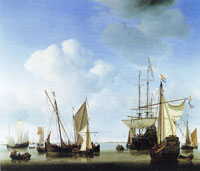 Willem van de Velde the Younger Ships on calm water