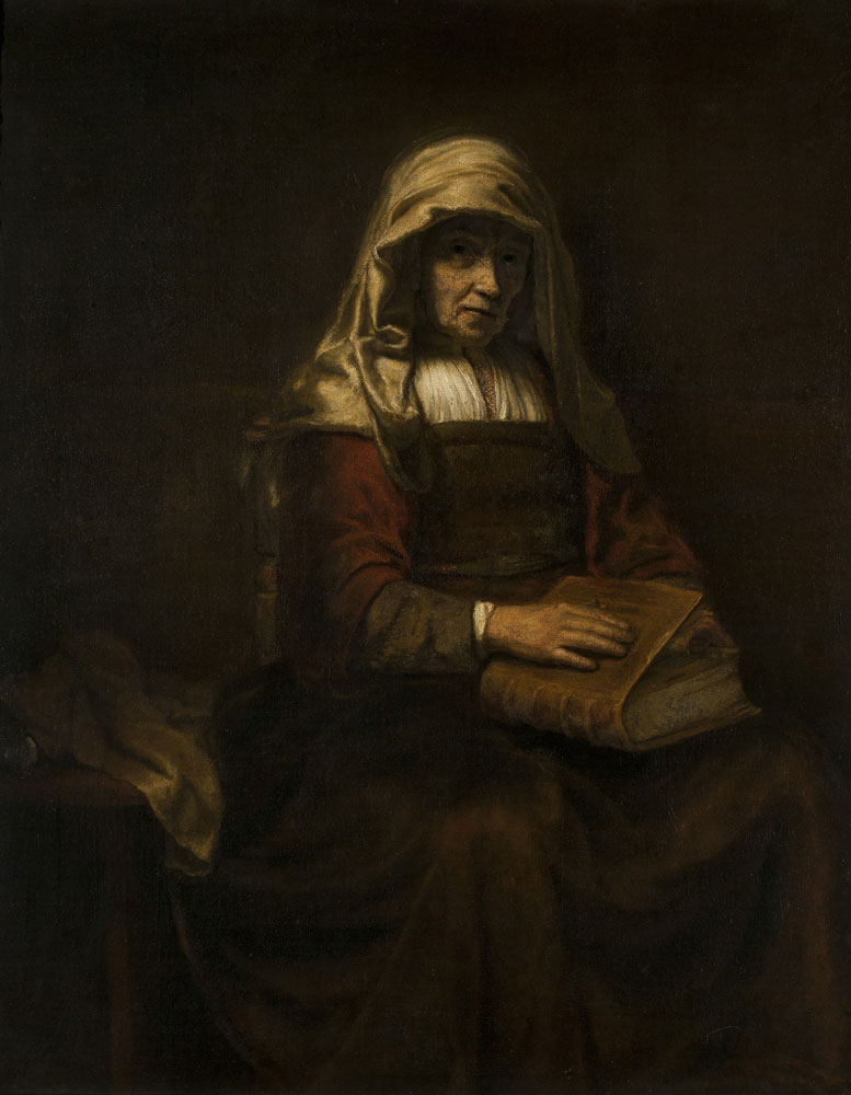 Abraham van Dijck - Old Woman with the Bible