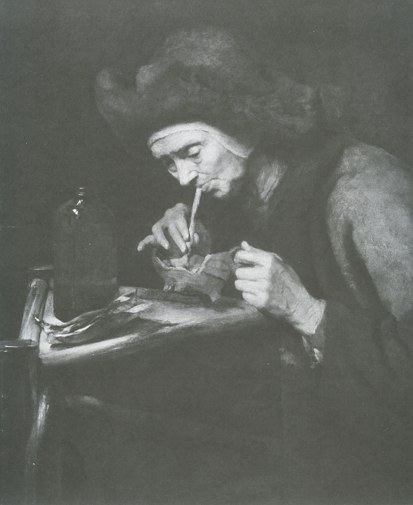 Abraham van Dijck - Old Woman Smoking