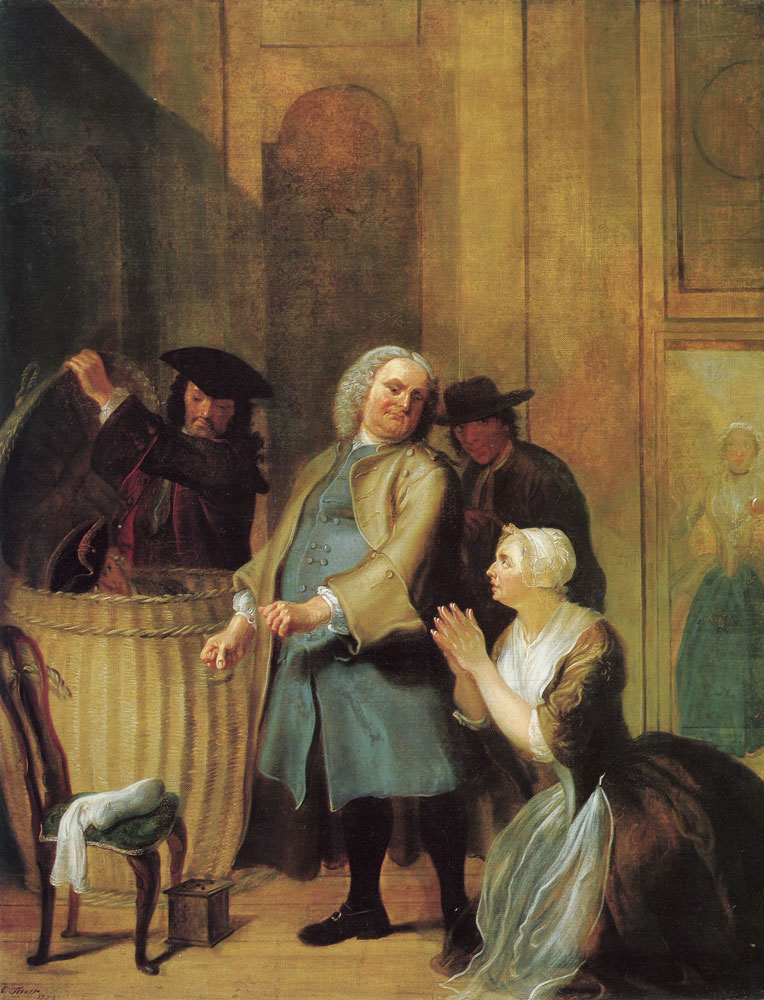 Cornelis Troost - Pretended Virtue Exposed: the Discovery of Volkert in the Laundry Basket