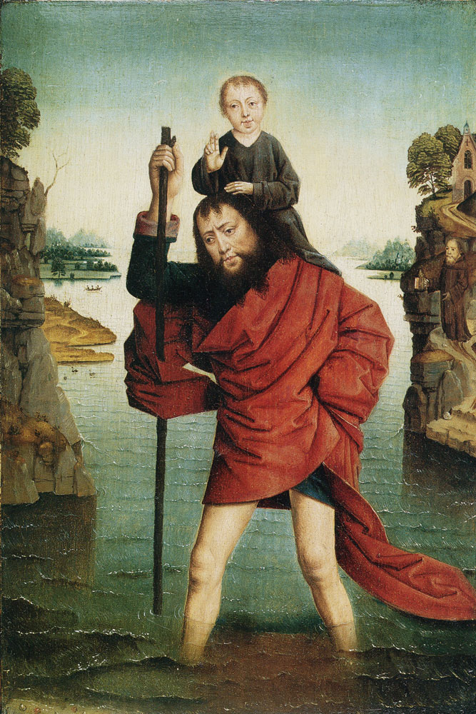Follower of Dirk Bouts - Saint Christopher and the Infant Christ