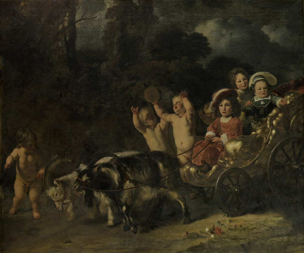 Ferdinand Bol - Children on a wagon
