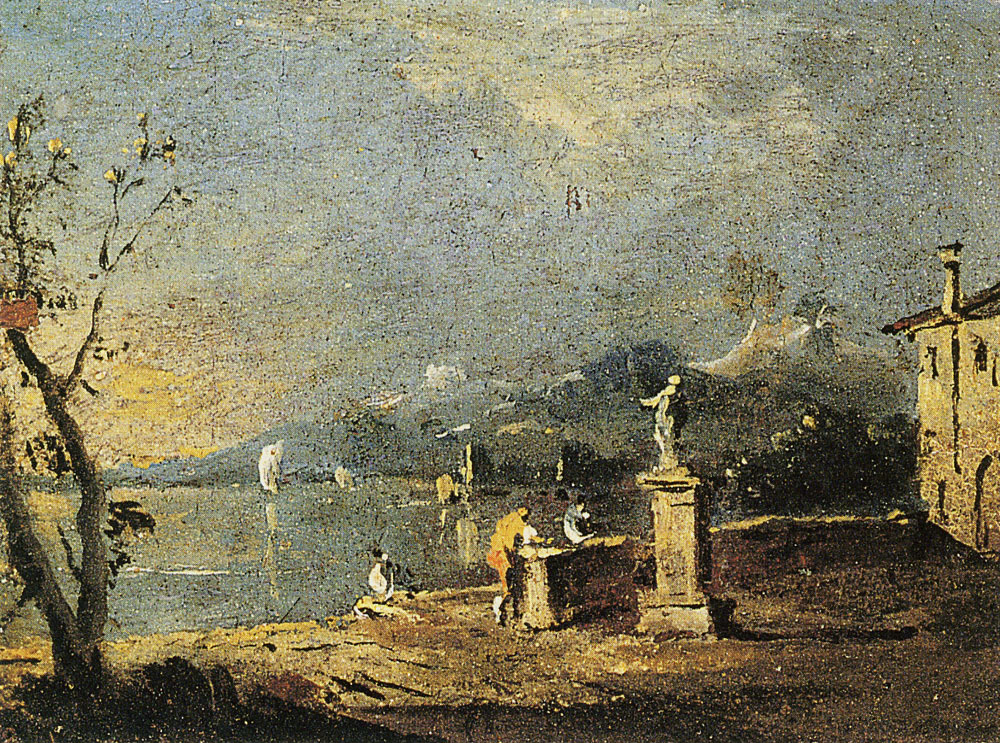 Francesco Guardi - Imaginary Landscape with the Terrace of a Villa on the Water