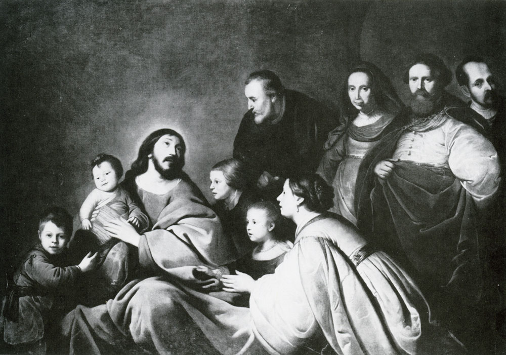 Jacob Adriaensz. Backer - Family portrait with Christ blessing the children