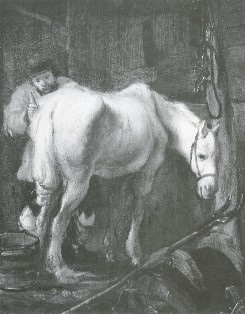 Lambert Doomer - A horse in a stable