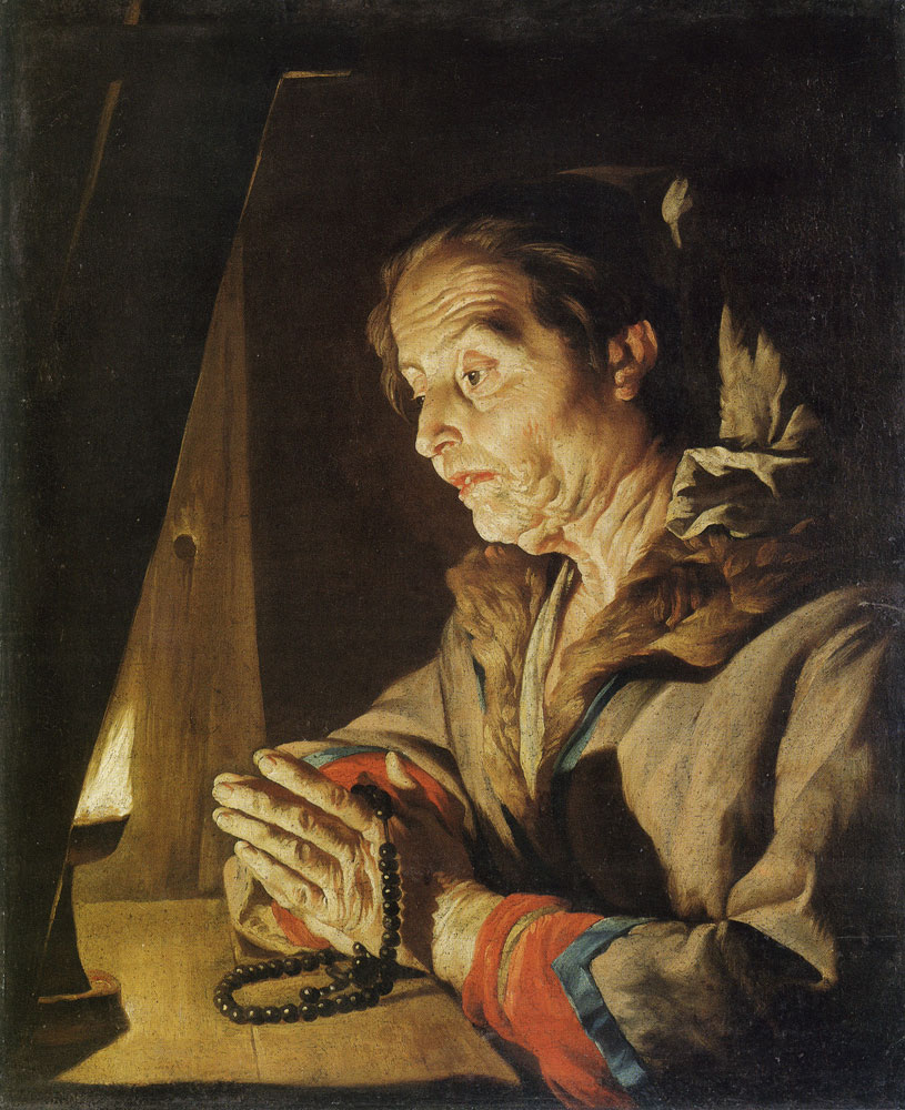 Matthias Stom - Old Woman Praying