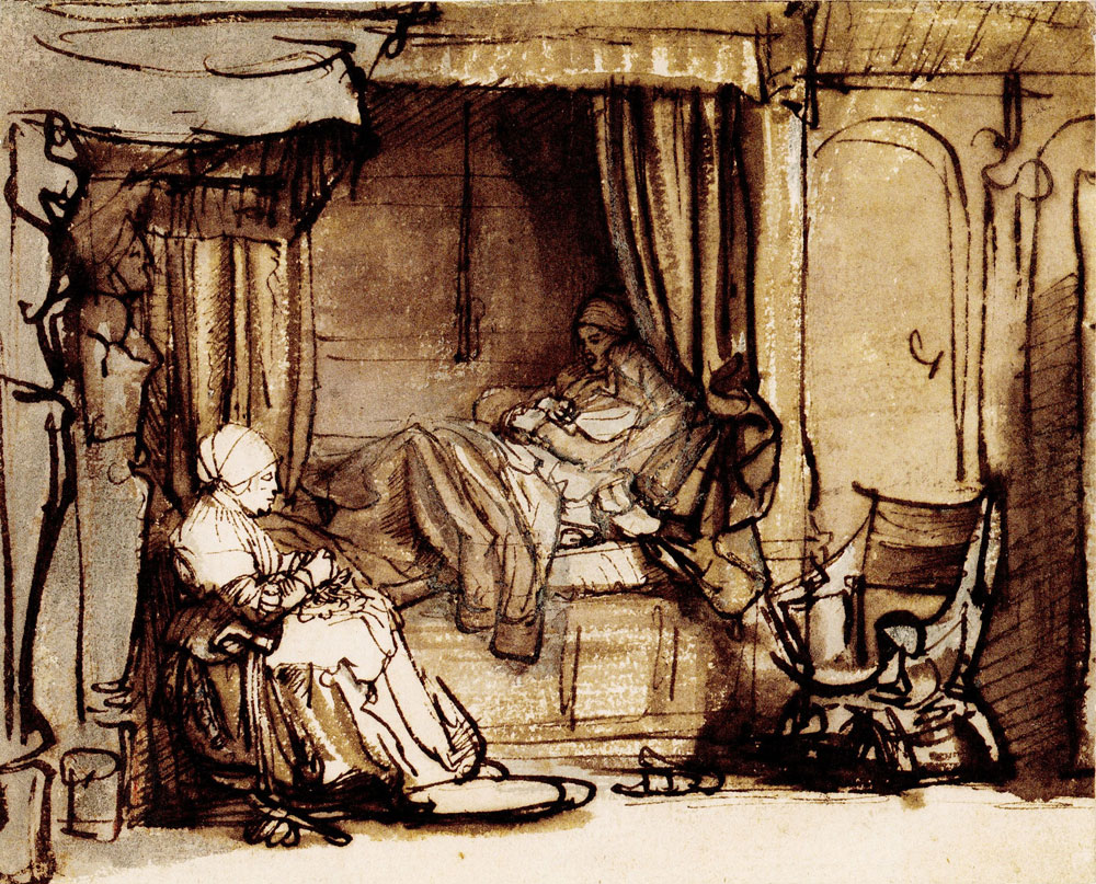 Rembrandt - Interior with Saskia in bed