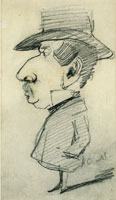 Claude Monet Caricature of Grandfather Lebas