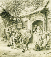 Cornelis Ploos van Amstel after Adriaen van Ostade - Fiddler outside an inn