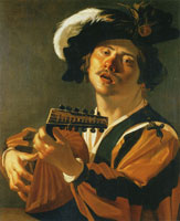 Dirck van Baburen Musician with a Lute