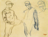 Edgar Degas Three Studies of a Jockey