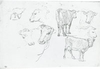 Eugene Boudin Studies of Sheep and Cattle