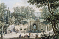 Isaac de Moucheron View of the Fontana dei Draghi in the garden of the Villa d'Este in Tivoli
