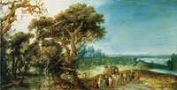 Jacob van Geel Landscape with a Carriage Hold-Up
