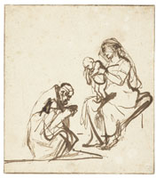 Rembrandt Study for an Adoration of the Magi
