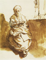 Rembrandt A Woman Seated by a Window