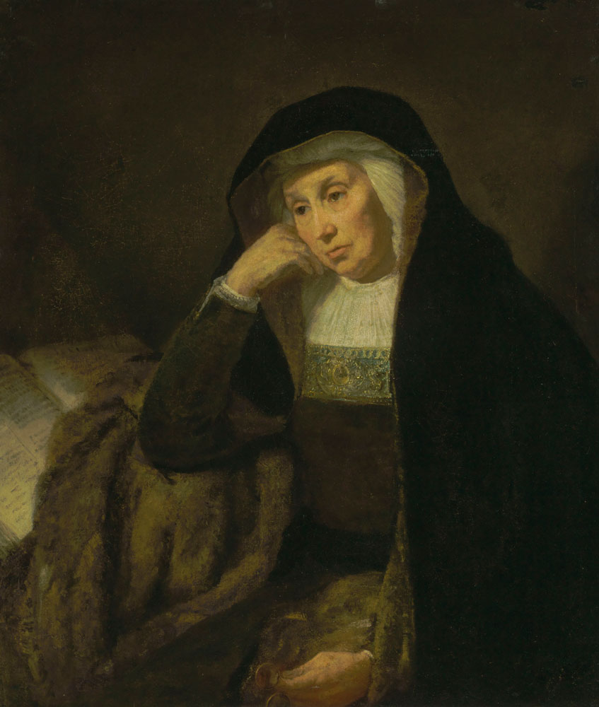Abraham van Dijck - An Old Woman at a Table