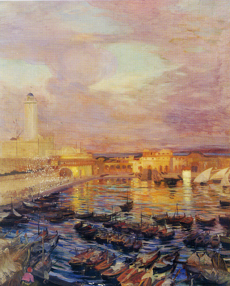 Albert Besnard - The Port of Algiers at dusk