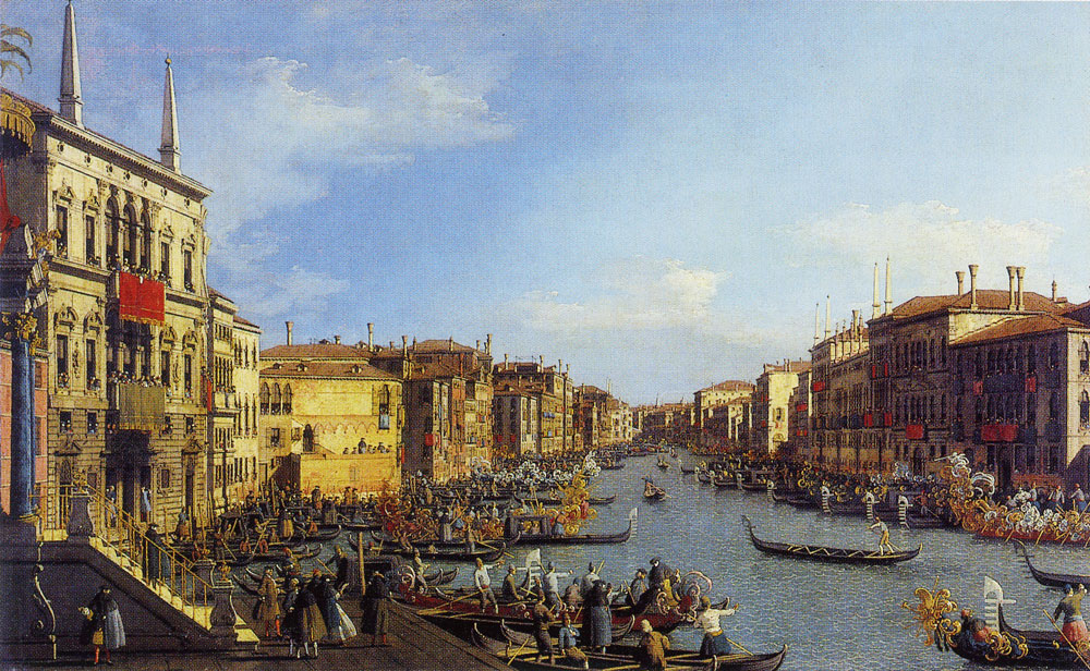 Studio of Canaletto - Venice: a Regatta on the Grand Canal